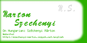 marton szechenyi business card