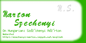 marton szechenyi business card